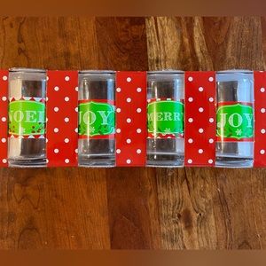 4 NEW Kirklands Assorted Holiday Saying Design Glasses 10oz